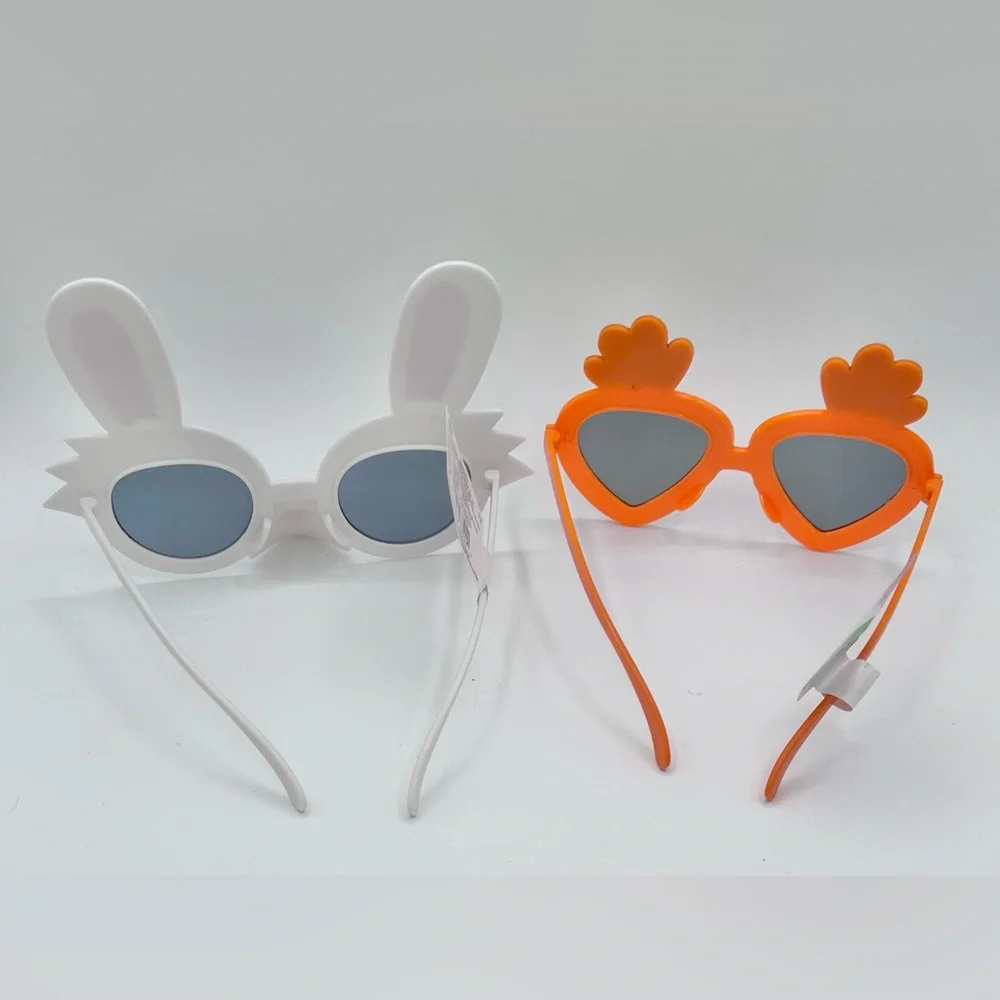 Childs Easter Sunglasses White Bunny Orange Carrot Lot of 2 New